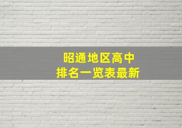 昭通地区高中排名一览表最新