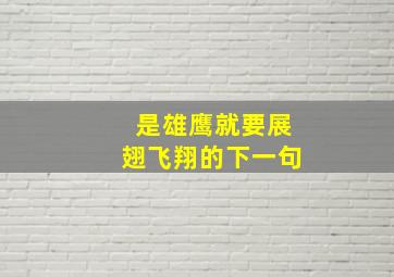 是雄鹰就要展翅飞翔的下一句