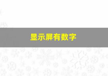 显示屏有数字