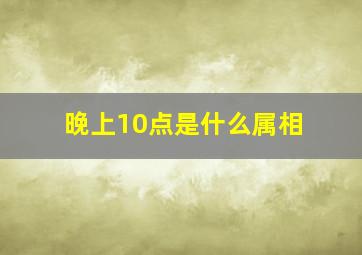 晚上10点是什么属相