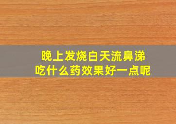 晚上发烧白天流鼻涕吃什么药效果好一点呢