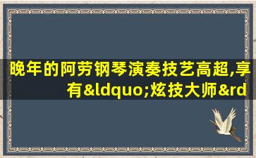 晚年的阿劳钢琴演奏技艺高超,享有“炫技大师”的称号