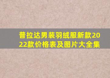 普拉达男装羽绒服新款2022款价格表及图片大全集