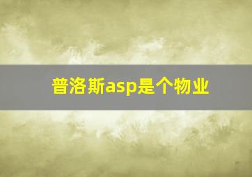 普洛斯asp是个物业