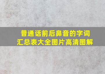 普通话前后鼻音的字词汇总表大全图片高清图解