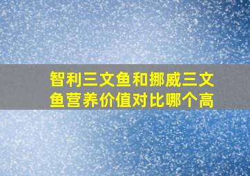 智利三文鱼和挪威三文鱼营养价值对比哪个高