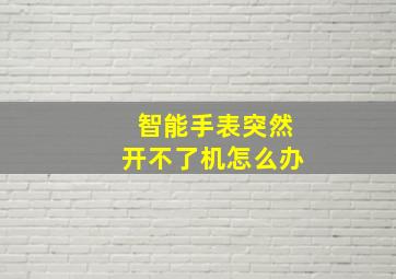 智能手表突然开不了机怎么办