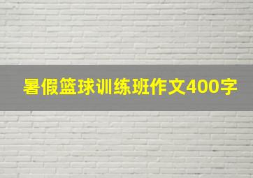 暑假篮球训练班作文400字