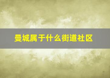 曼城属于什么街道社区