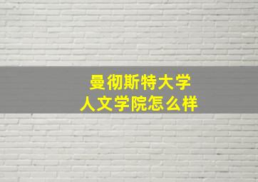 曼彻斯特大学人文学院怎么样