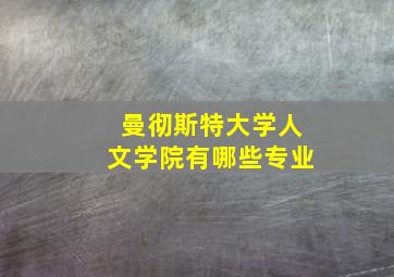 曼彻斯特大学人文学院有哪些专业