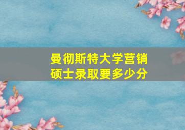 曼彻斯特大学营销硕士录取要多少分