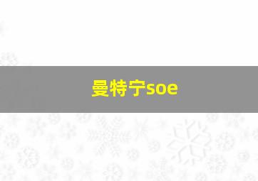 曼特宁soe