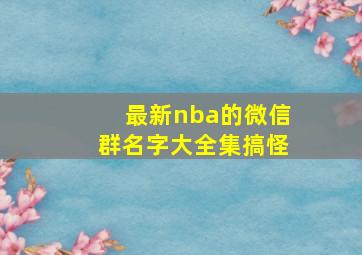 最新nba的微信群名字大全集搞怪