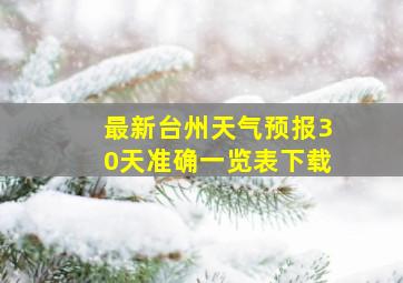 最新台州天气预报30天准确一览表下载