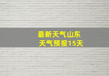 最新天气山东天气预报15天