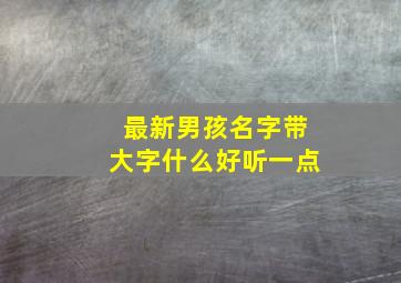 最新男孩名字带大字什么好听一点