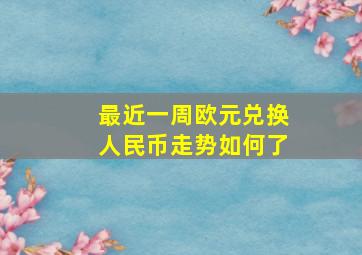 最近一周欧元兑换人民币走势如何了