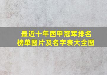 最近十年西甲冠军排名榜单图片及名字表大全图