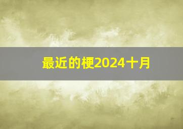 最近的梗2024十月