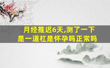 月经推迟6天,测了一下是一道杠是怀孕吗正常吗