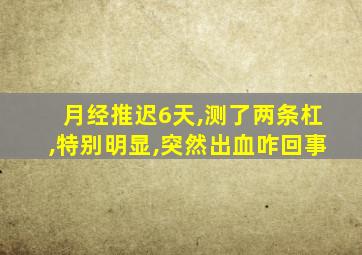 月经推迟6天,测了两条杠,特别明显,突然出血咋回事