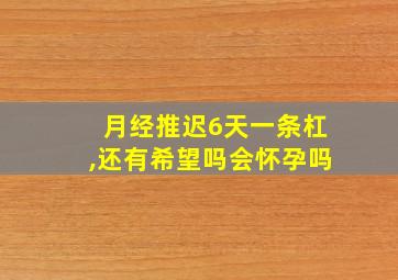 月经推迟6天一条杠,还有希望吗会怀孕吗