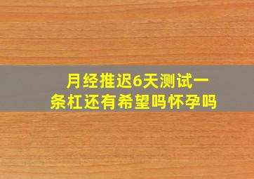 月经推迟6天测试一条杠还有希望吗怀孕吗