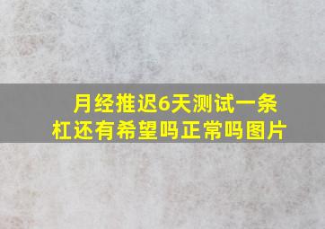 月经推迟6天测试一条杠还有希望吗正常吗图片