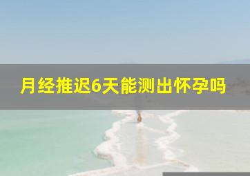 月经推迟6天能测出怀孕吗