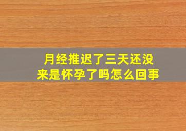 月经推迟了三天还没来是怀孕了吗怎么回事