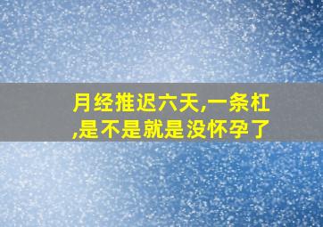 月经推迟六天,一条杠,是不是就是没怀孕了