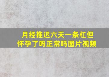 月经推迟六天一条杠但怀孕了吗正常吗图片视频