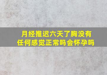 月经推迟六天了胸没有任何感觉正常吗会怀孕吗