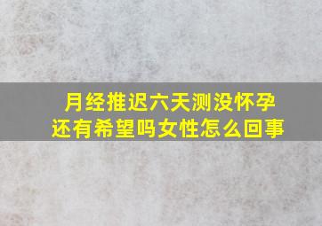 月经推迟六天测没怀孕还有希望吗女性怎么回事