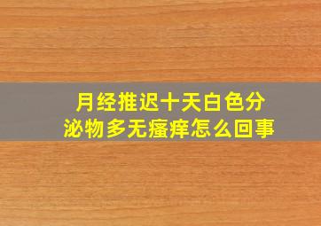 月经推迟十天白色分泌物多无瘙痒怎么回事