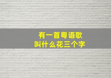 有一首粤语歌叫什么花三个字