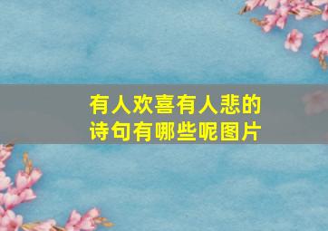 有人欢喜有人悲的诗句有哪些呢图片