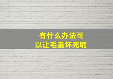 有什么办法可以让毛囊坏死呢