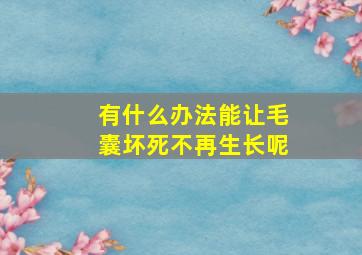 有什么办法能让毛囊坏死不再生长呢