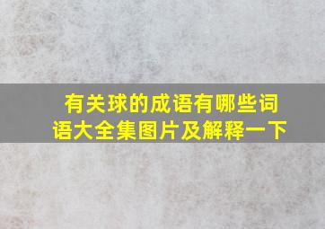 有关球的成语有哪些词语大全集图片及解释一下