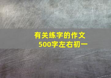 有关练字的作文500字左右初一