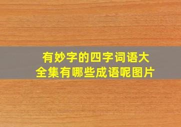 有妙字的四字词语大全集有哪些成语呢图片