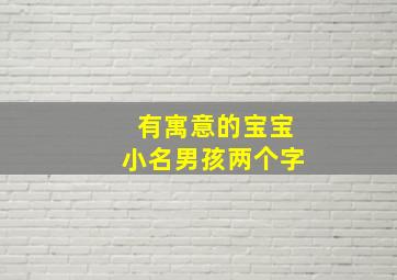 有寓意的宝宝小名男孩两个字