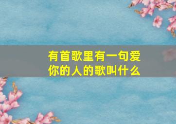 有首歌里有一句爱你的人的歌叫什么