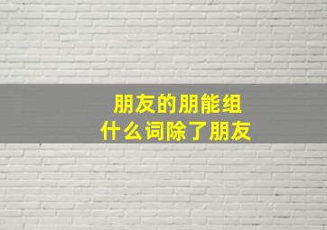 朋友的朋能组什么词除了朋友