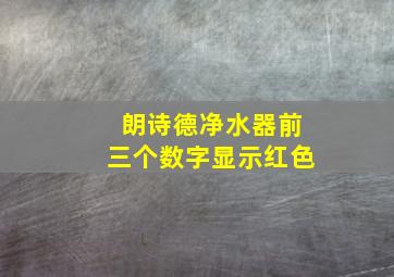 朗诗德净水器前三个数字显示红色