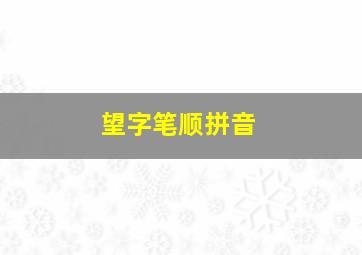 望字笔顺拼音