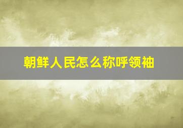 朝鲜人民怎么称呼领袖