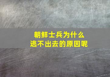 朝鲜士兵为什么逃不出去的原因呢